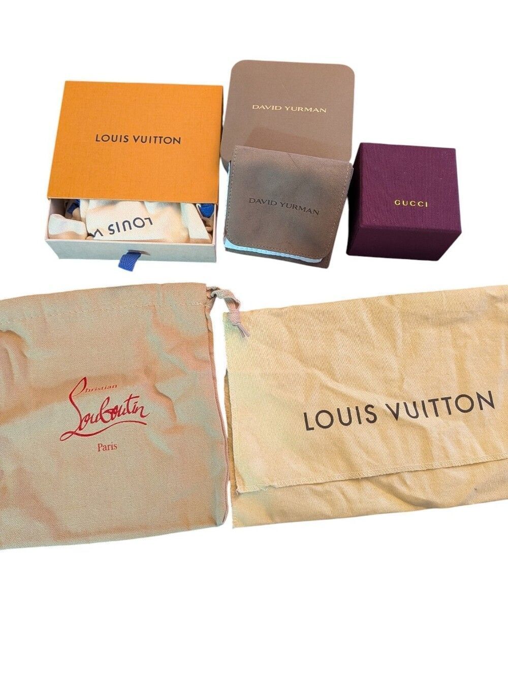 EmptyβBoxes And Bags From Louis Vuitton Gucci David Yurman Louboutin